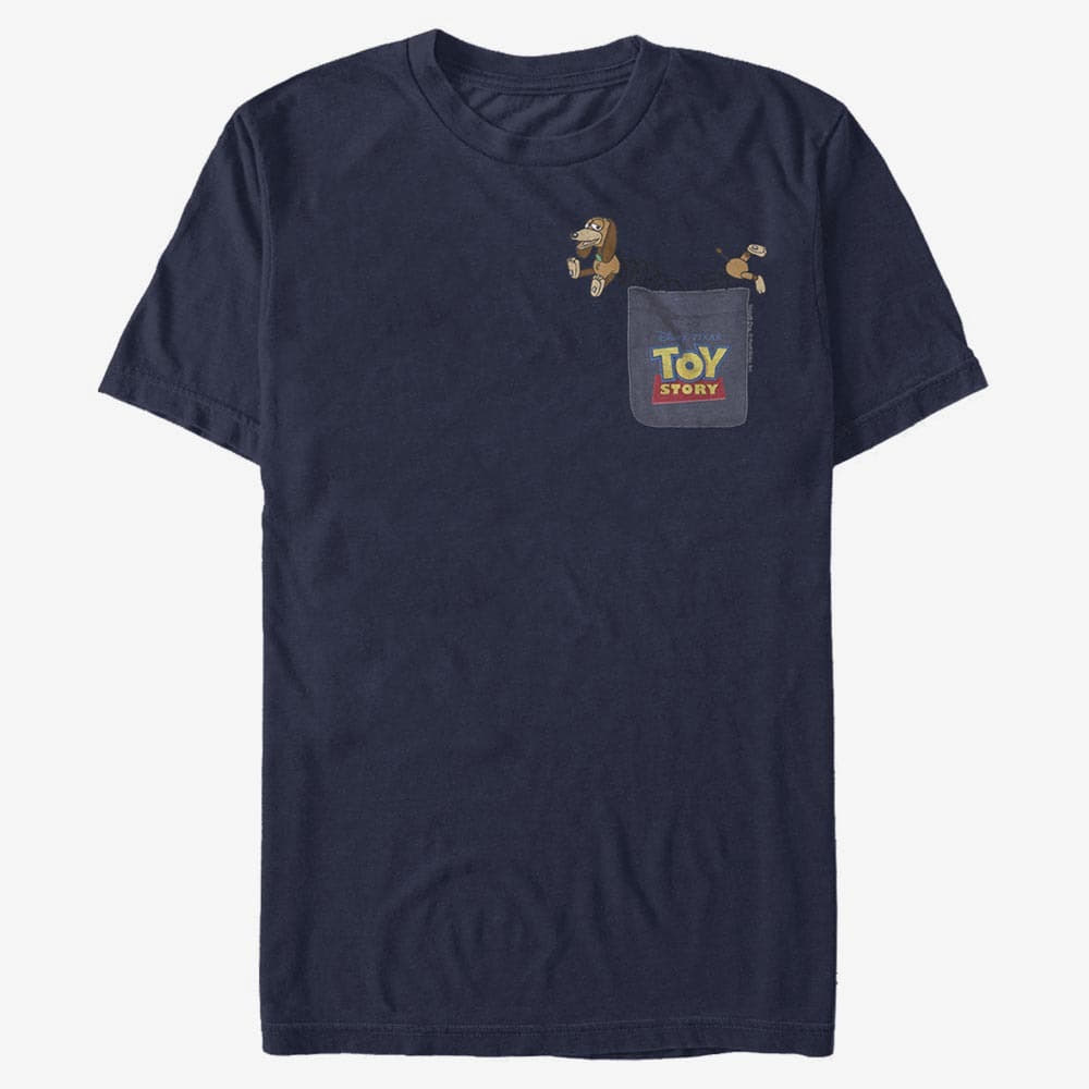 T-Shirts Merch Pixar Toy Story - Slinky Dog Faux Pocket Unisex T-Shirt Navy Blue