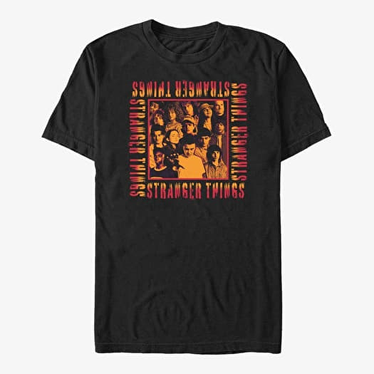 Maglietta Merch Netflix Stranger Things - Stranger Text Square Unisex T-Shirt Black