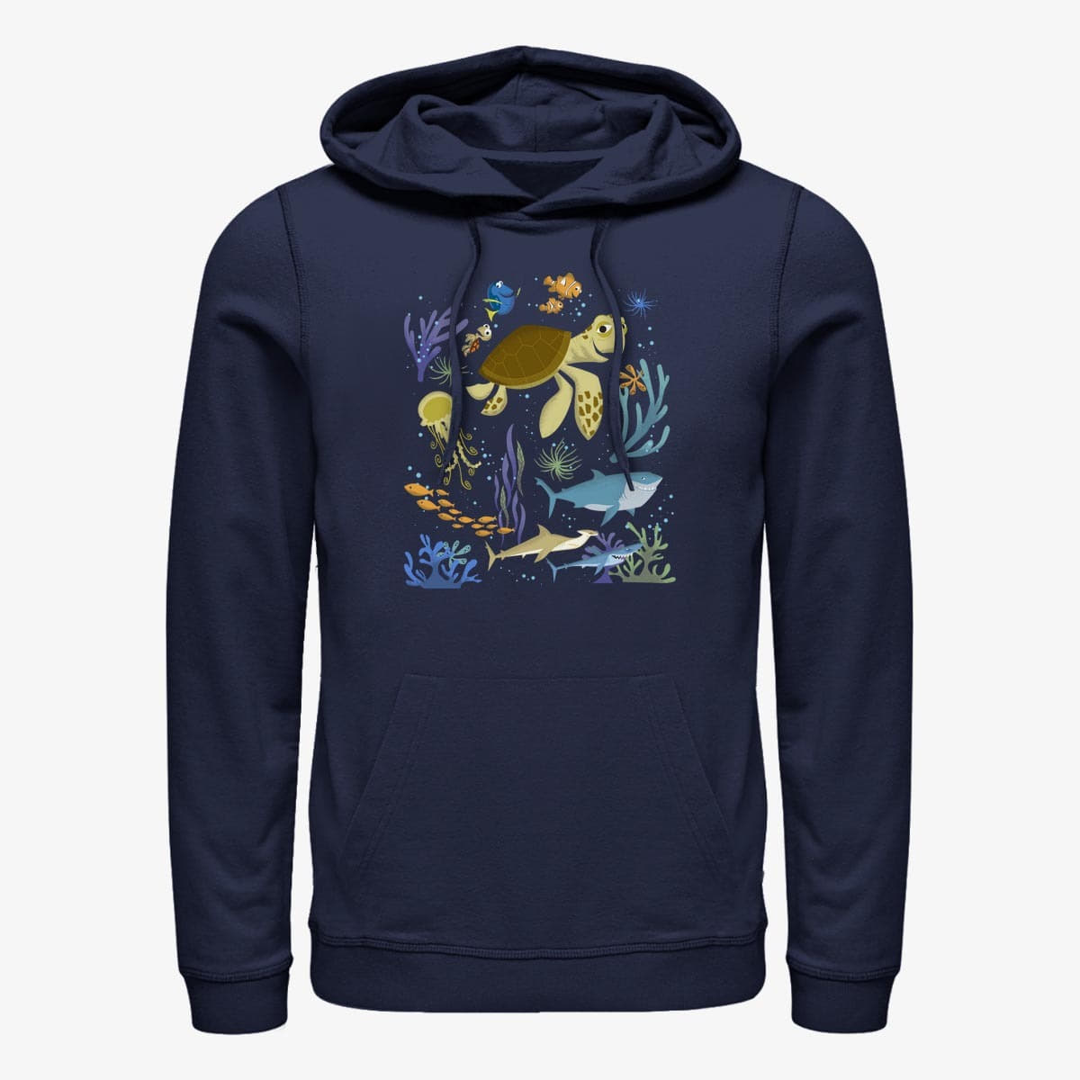 Hoodies and sweatshirts  Merch Pixar Finding Nemo - Sea Scene Unisex Hoodie Navy Blue