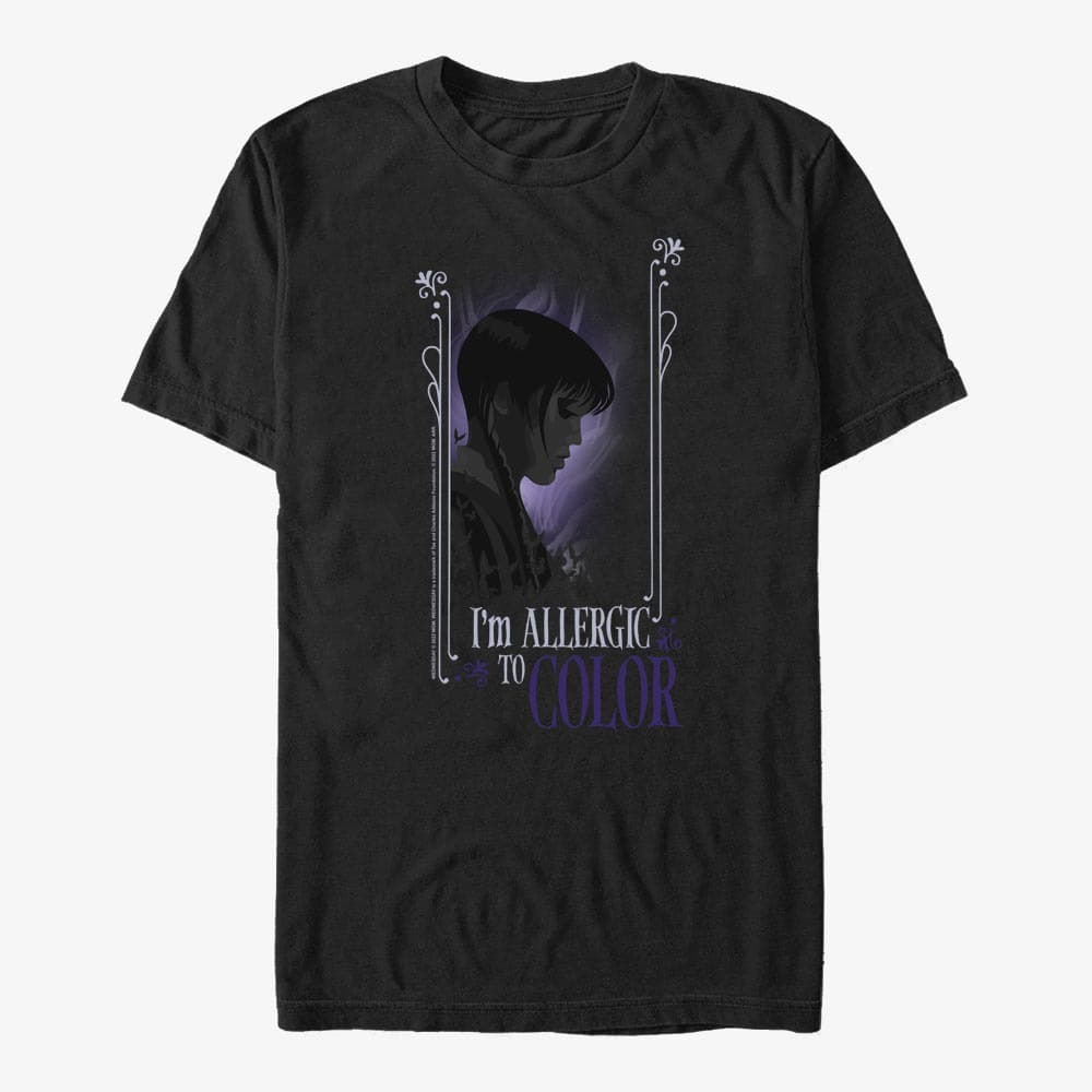 T-krekli Merch MGM Wednesday - Allergic to Color Unisex T-Shirt Black