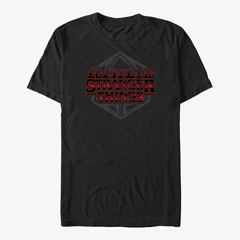 Tricou Merch Netflix Stranger Things - Stranger Things Dice Badge Unisex T-Shirt Black