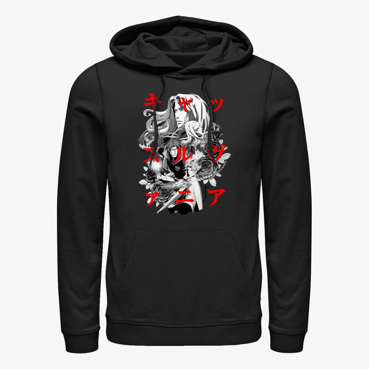 Mikiny Merch Netflix Castlevania - Kanji Group Unisex Hoodie Black