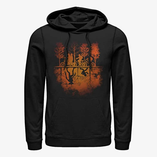 Sweatshirt Merch Netflix Stranger Things - UPSIDE DOWN PUMPKIN Unisex Hoodie Black