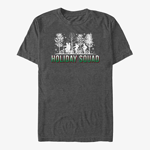 T-shirt Merch Netflix Stranger Things - Holiday Squad Unisex T-Shirt Dark Heather Grey