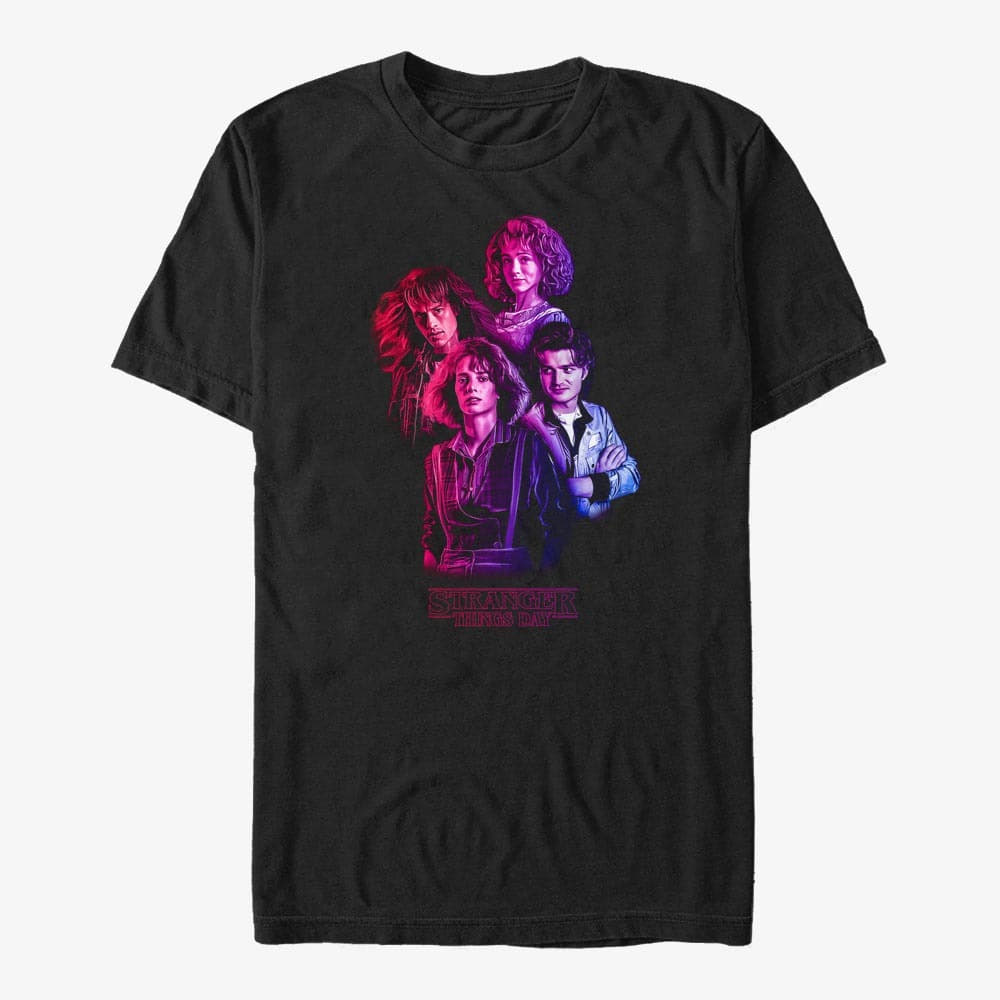 T-shirts Merch Netflix Stranger Things - Gradient Group Unisex T-Shirt Black