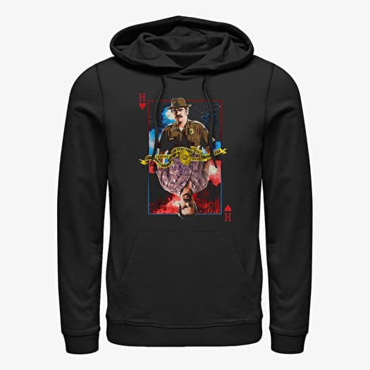 Sweatshirt Merch Netflix Stranger Things - Hopper Card Unisex Hoodie Black