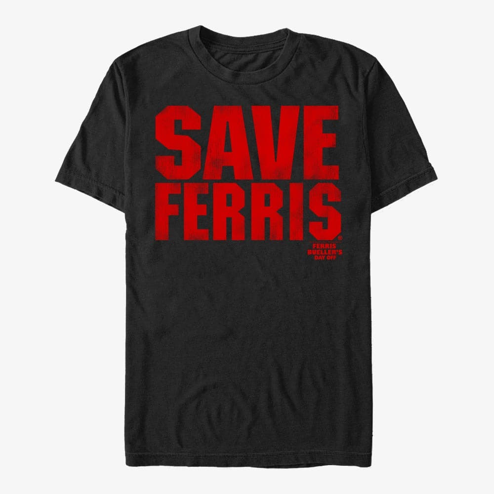 Trička Merch Paramount Ferris Beuller's Day Off - Save Him Unisex T-Shirt Black