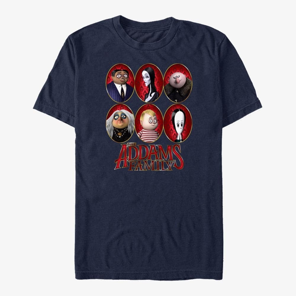 T-Shirts Merch MGM The Addams Family - Family Portraits Unisex T-Shirt Navy Blue