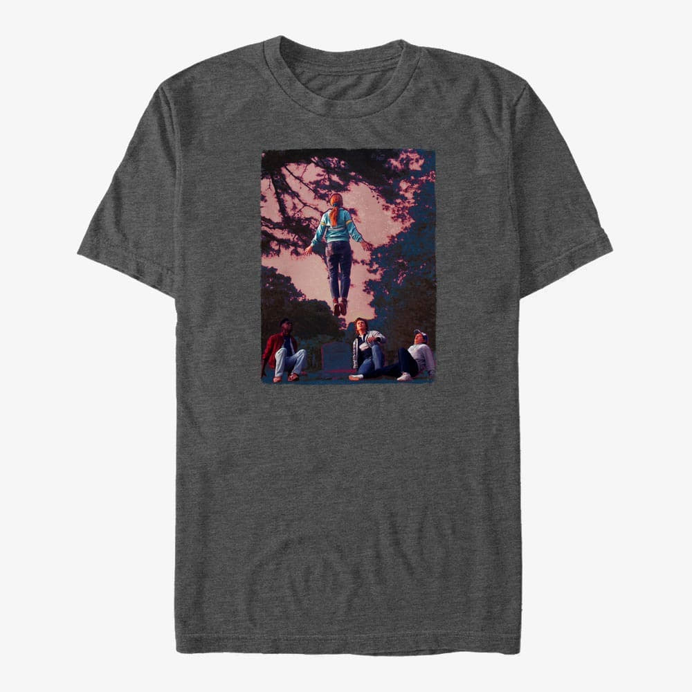 Trička Merch Netflix Stranger Things - Floating Max Unisex T-Shirt Dark Heather Grey
