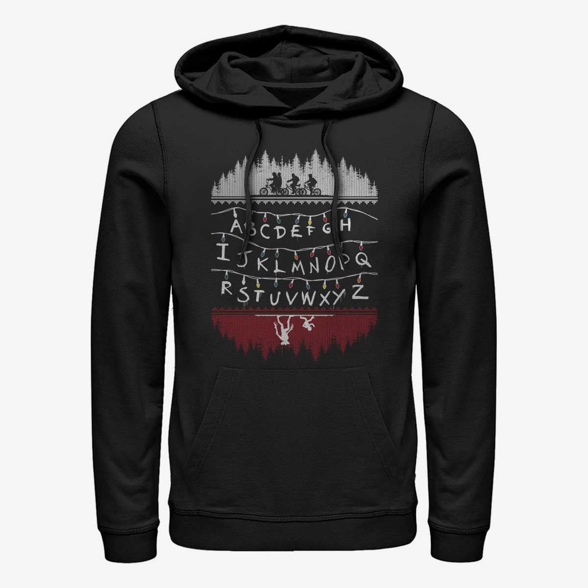 Hoodies and sweatshirts  Merch Netflix Stranger Things - Alphabet Lights Unisex Hoodie Black