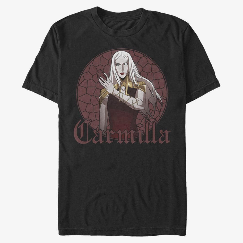 Majice T-shirt Merch Netflix Castlevania - Stained Glass Carmilla Unisex T-Shirt Black