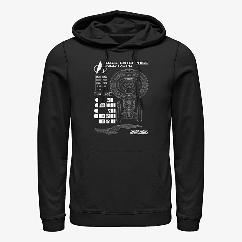 Sweatshirt Merch Paramount Star Trek - Ship Schematics Unisex Hoodie Black