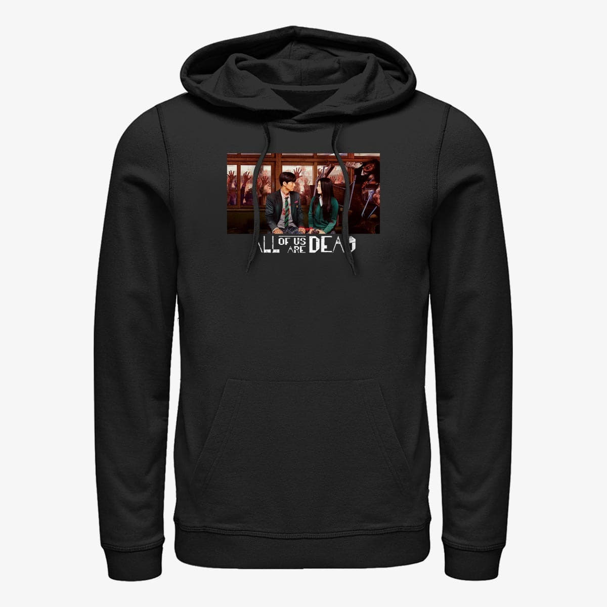 Mikinas ar kapuci un sporta krekli Merch Netflix All Of Us Are Dead - Title Card Unisex Hoodie Black