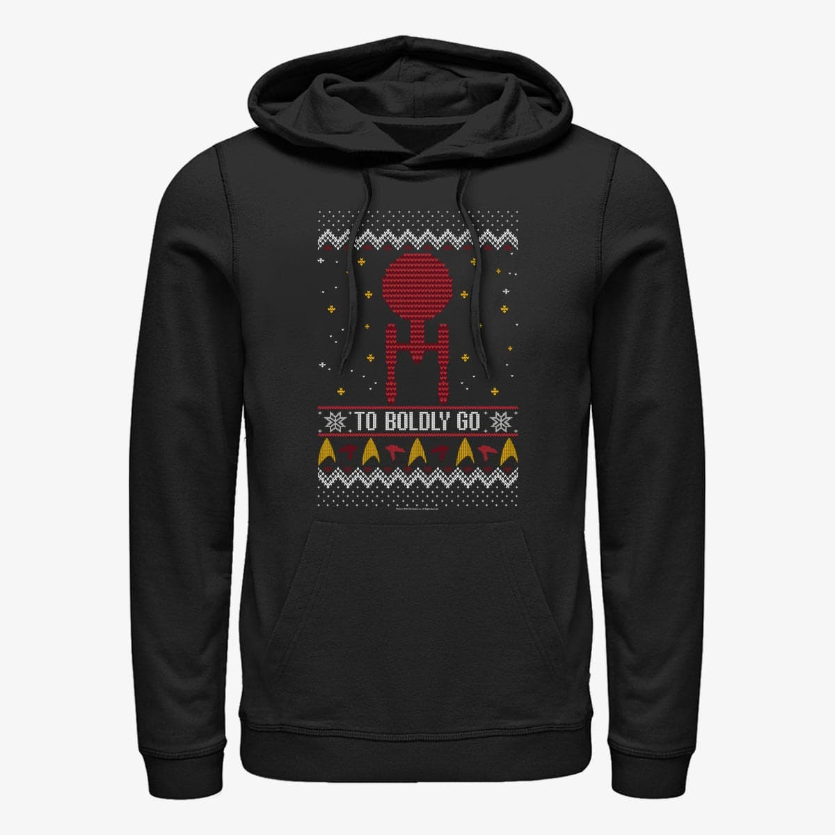 Kapuutsikud ja kampsunid Merch Paramount Star Trek - To Boldly Sweater Unisex Hoodie Black