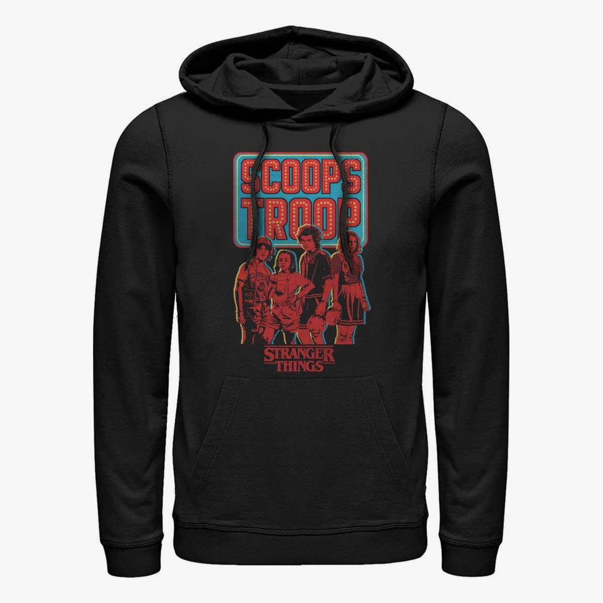 Hoodies and sweatshirts  Merch Netflix Stranger Things - Scoop Troop Unisex Hoodie Black