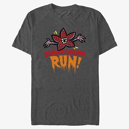 Maglietta Merch Netflix Stranger Things - Run Unisex T-Shirt Dark Heather Grey