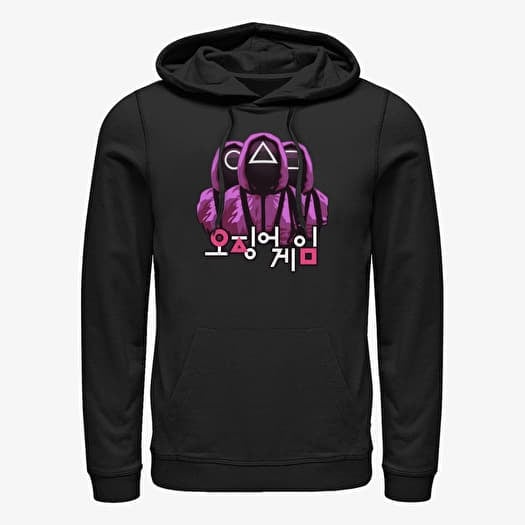 Mikina Merch Netflix Squid Game - Three Pink Guys Unisex Hoodie Black