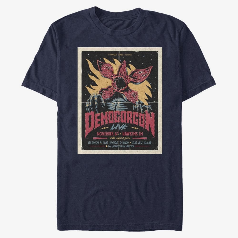 T-paidat Merch Netflix Stranger Things - Gig Poster Unisex T-Shirt Navy Blue