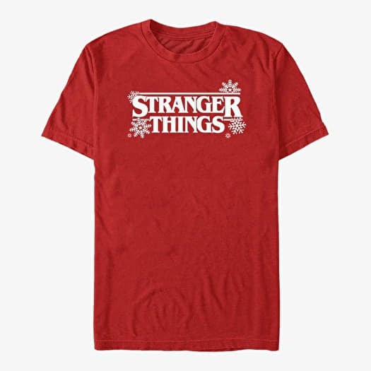 Μπλουζάκι Merch Netflix Stranger Things - Stranger Snowflakes Logo Unisex T-Shirt Red