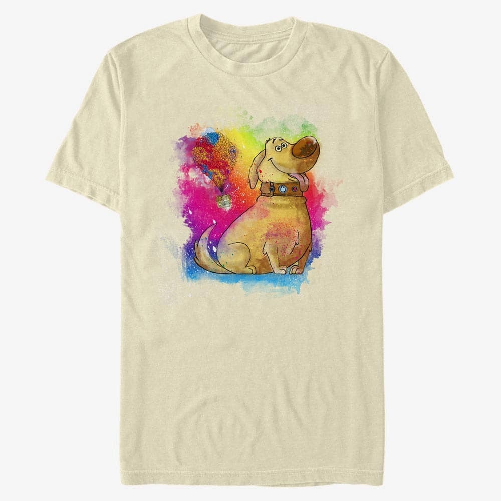 T-shirts Merch Pixar Up - Dug Watercolor Balloons Unisex T-Shirt Natural