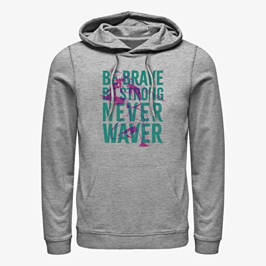 Mikina Merch Pixar Raya the Last Dragon - BE BRAVE BE STRONG NEVER WAIVER OVERLAY Unisex Hoodie Heather Grey