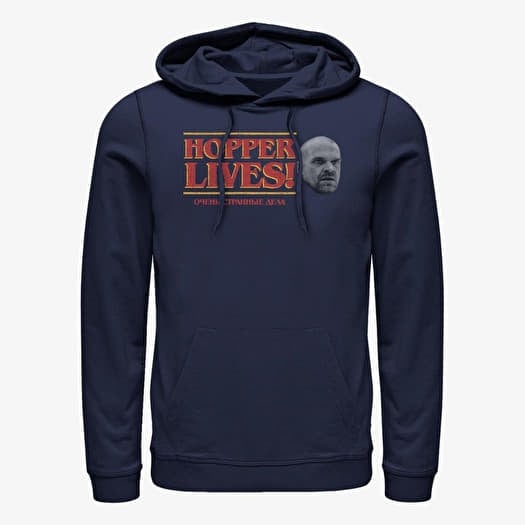 Sweatshirt Merch Netflix Stranger Things - Stranger Things Hopper Lives Unisex Hoodie Navy Blue