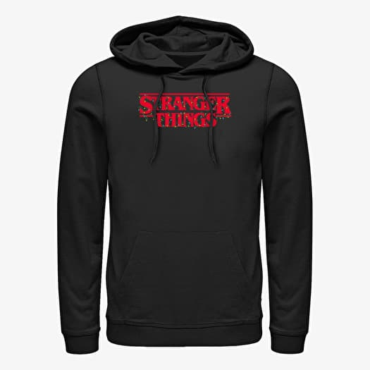 Sweatshirts Merch Netflix Stranger Things Christmas Lights Logo Unisex Hoodie Black Queens