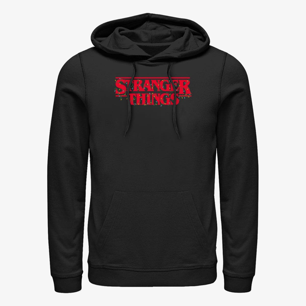 Kapuutsikud ja kampsunid Merch Netflix Stranger Things - Christmas Lights Logo Unisex Hoodie Black