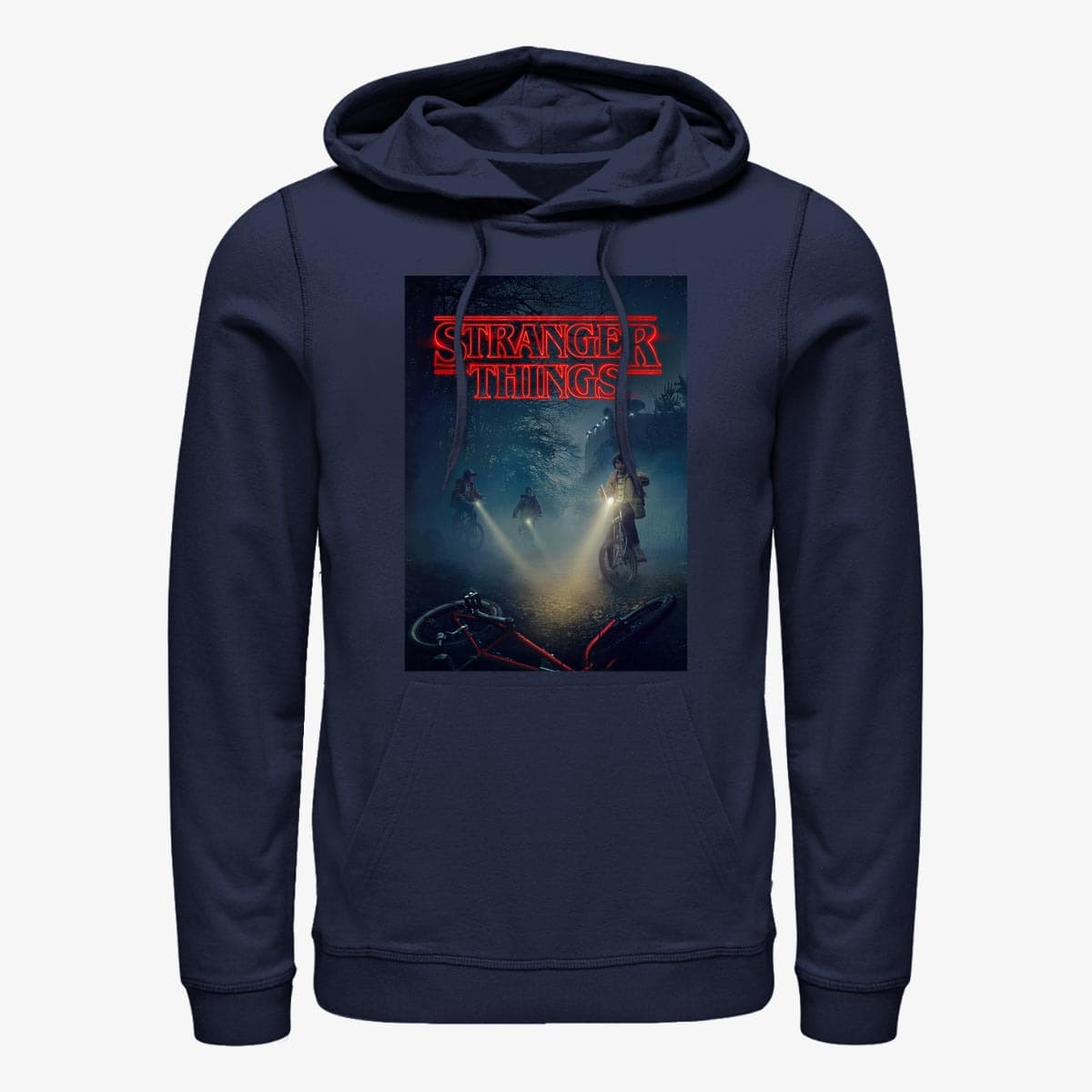 Hoodies and sweatshirts  Merch Netflix Stranger Things - Will Missing Bike Poster Unisex Hoodie Navy Blue