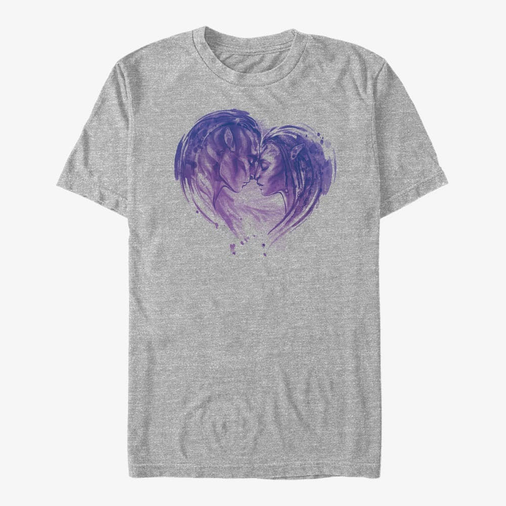 Magliette Merch Twentieth Century Fox Avatar 2 - Avatar Face Heart Unisex T-Shirt Heather Grey