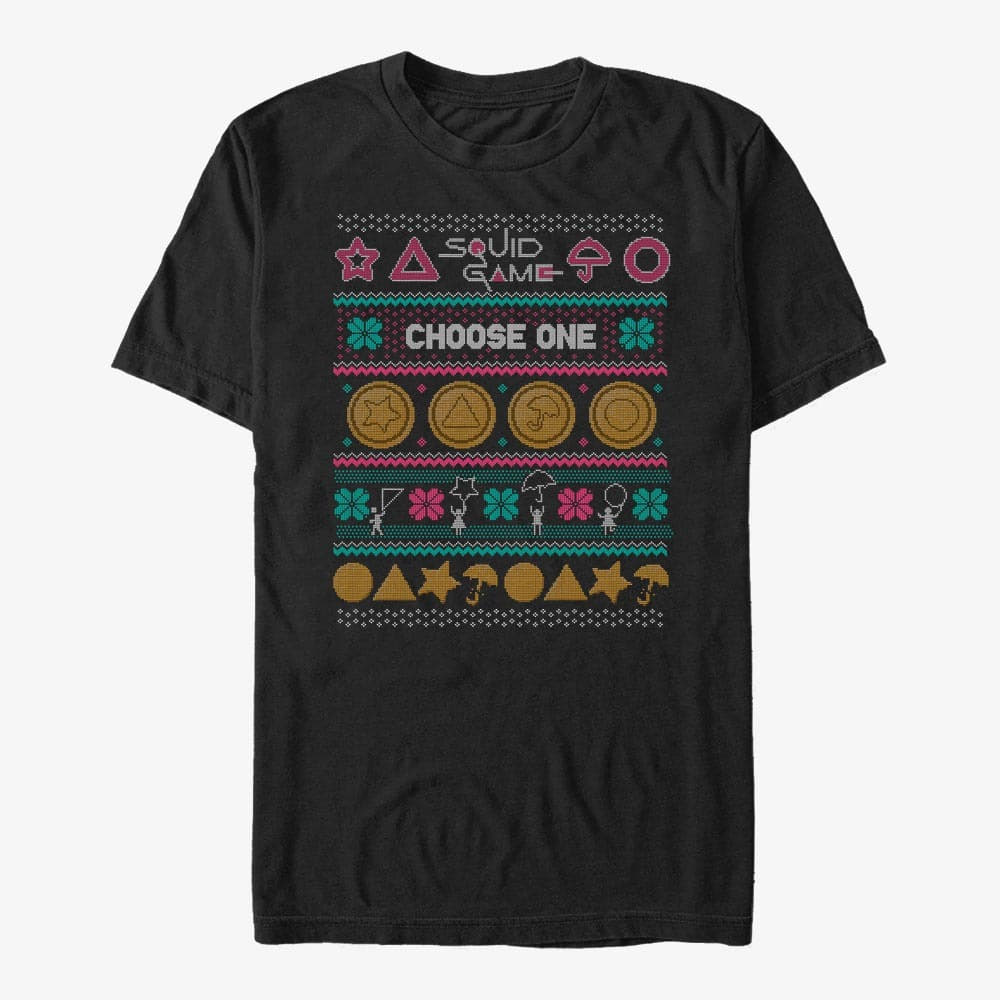 T-shirts Merch Netflix Squid Game - DAGALOG COOKIE UGLY SWEATER Unisex T-Shirt Black