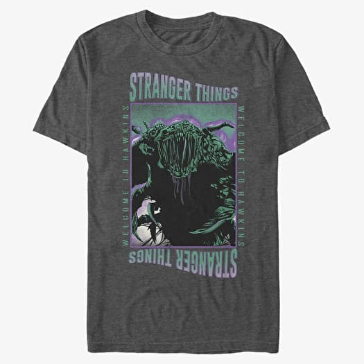 T-shirt Merch Netflix Stranger Things - Monster Things Unisex T-Shirt Dark Heather Grey