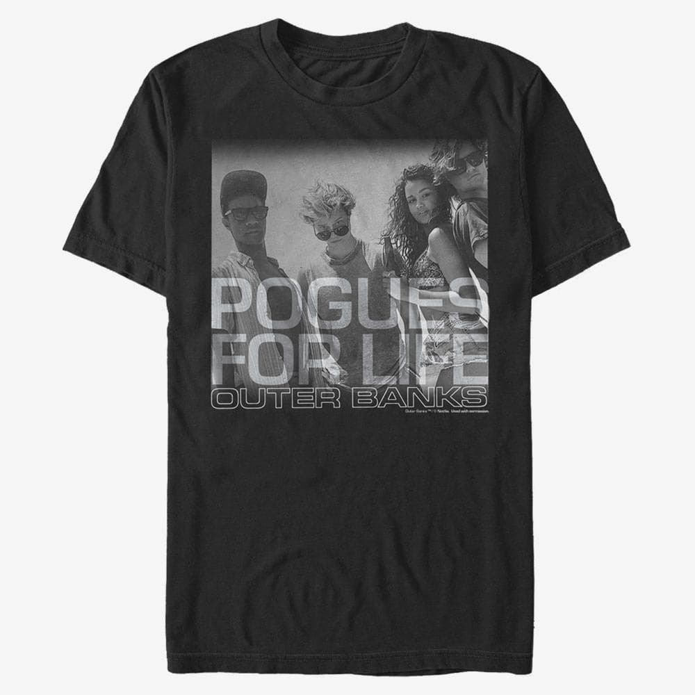T-shirts Merch Netflix Outer Banks - Pogues For Life Unisex T-Shirt Black