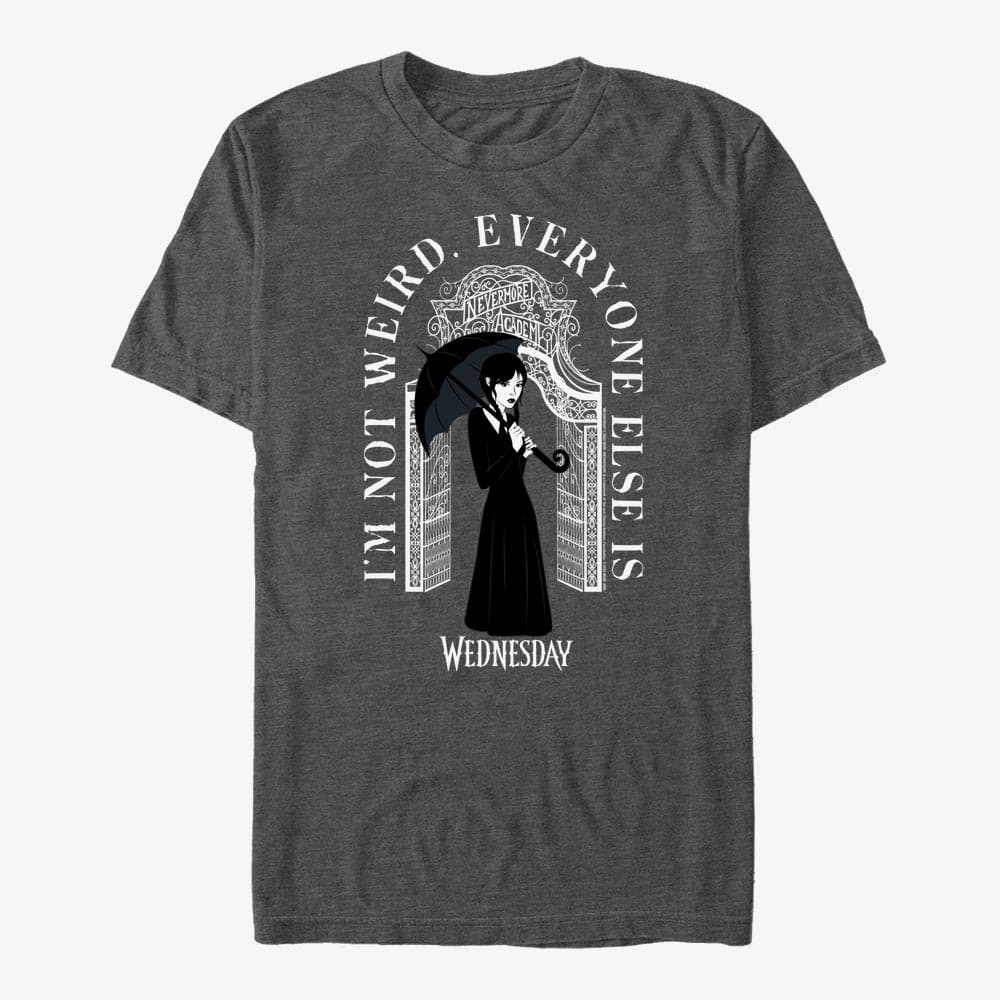 T-shirts Merch MGM Wednesday - I'm Not Weird Unisex T-Shirt Dark Heather Grey