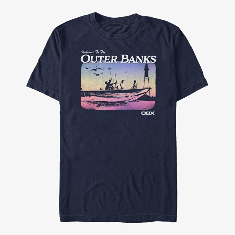 Tričko Merch Netflix Outer Banks - Destination OBX Unisex T-Shirt Navy Blue