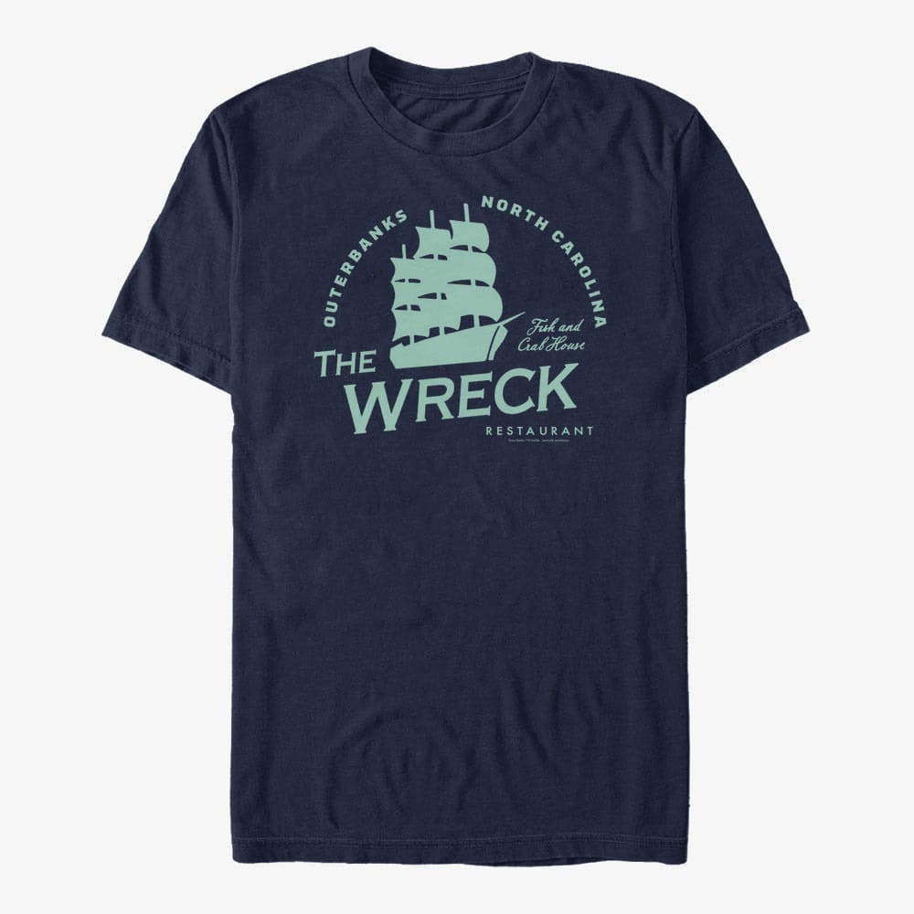 T-shirts Merch Netflix Outer Banks - Wreck Restaurant Unisex T-Shirt Navy Blue