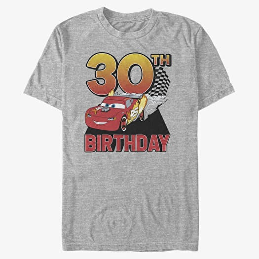 T-shirt Merch Pixar Cars 2 - Lightning Birthday 30 Unisex T-Shirt Heather Grey
