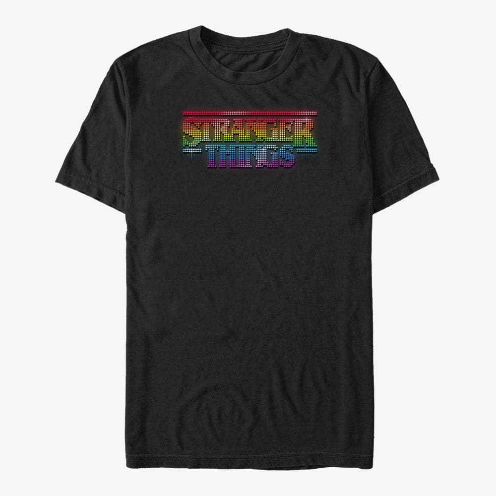 Tričká Merch Netflix Stranger Things - Shiny ST Logo Unisex T-Shirt Black