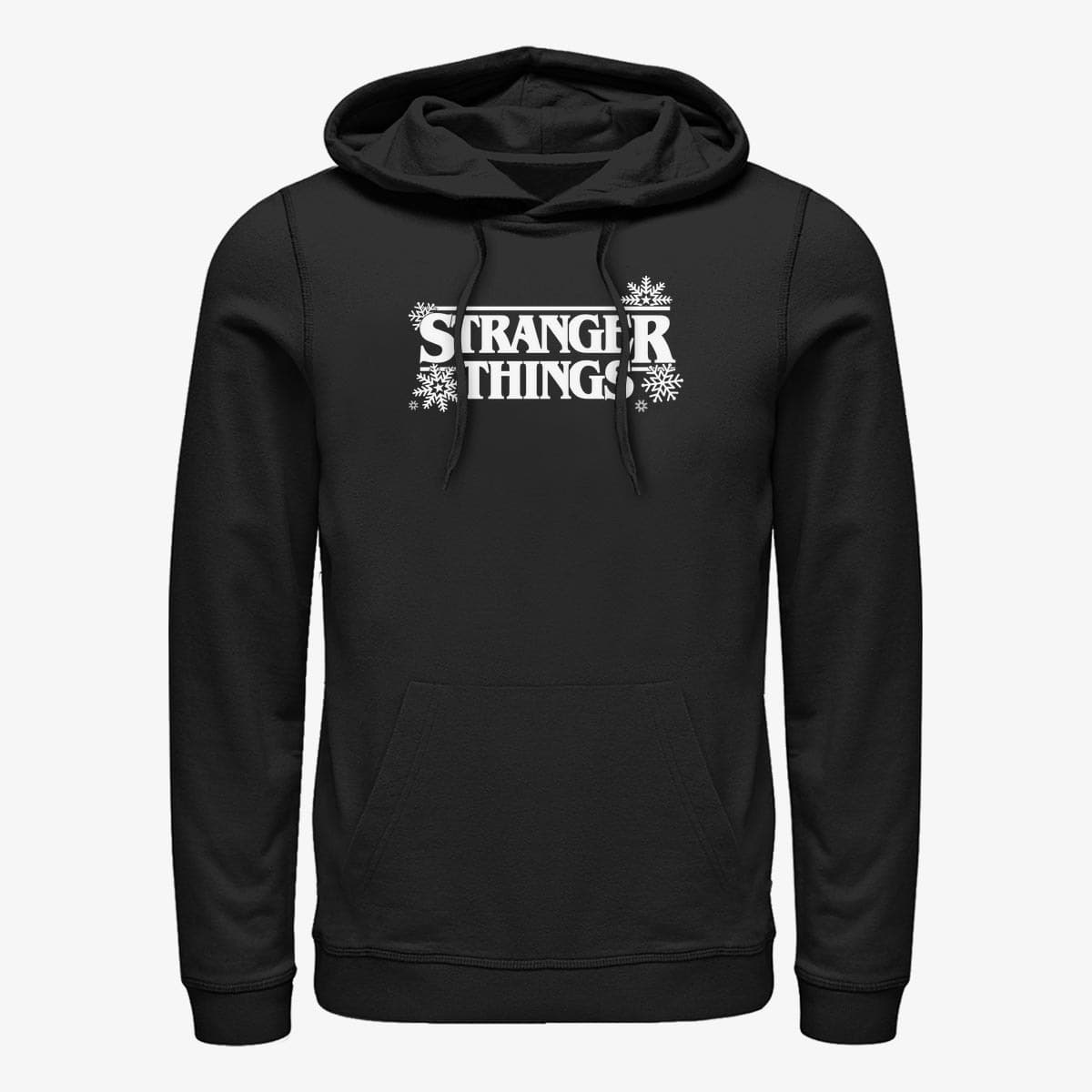 Hoodies and sweatshirts  Merch Netflix Stranger Things - Stranger Snowflakes Logo Unisex Hoodie Black
