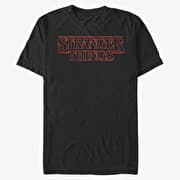 Merch Netflix Stranger Things - Stranger Neon Logo Unisex T-Shirt Black