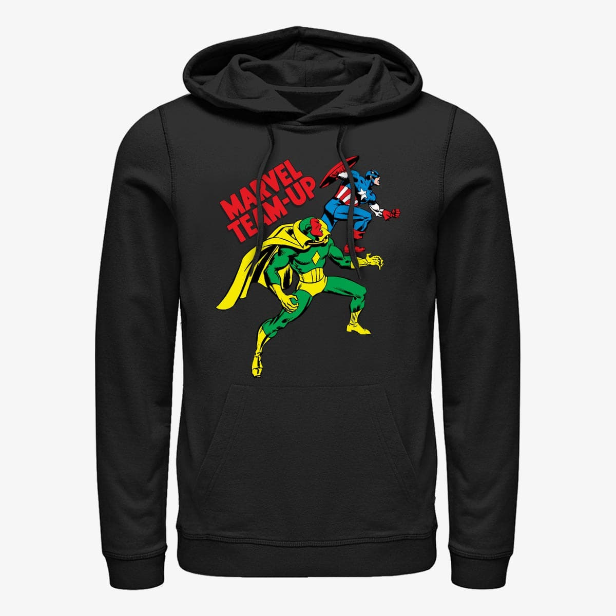 Pulóverek Merch Marvel Avengers Classic - Cap & Vision Unisex Hoodie Black