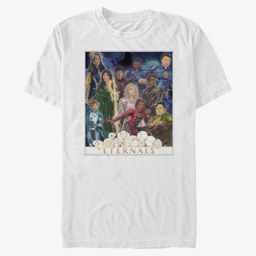 T-shirts Merch Marvel The Eternals - ETERNALS GOLD FRAME POSTER Unisex T-Shirt White