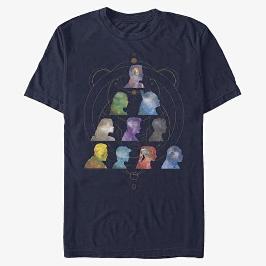T-shirt Merch Marvel The Eternals - SILHOUETTE HEADS Unisex T-Shirt Navy Blue