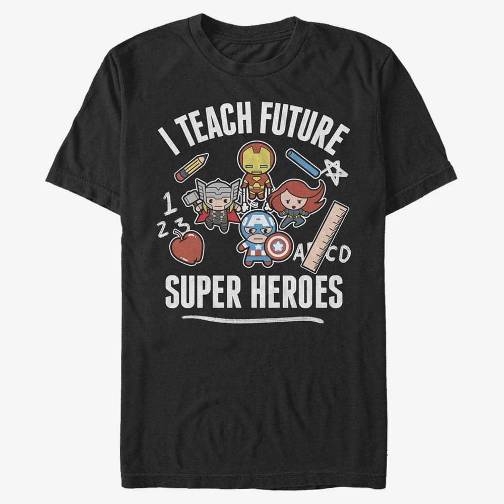Majice Merch Marvel Avengers Classic - Teach Future Supers Unisex T-Shirt Black