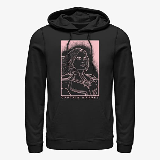 Mikina Merch Marvel Avengers Classic - Cap Marvel Crosshatch Unisex Hoodie Black
