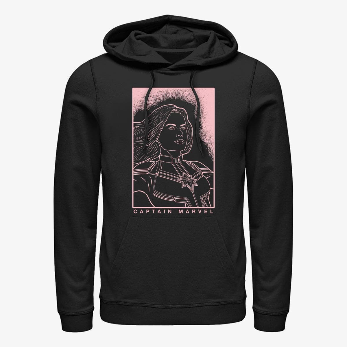 Hoodies and sweatshirts  Merch Marvel Avengers Classic - Cap Marvel Crosshatch Unisex Hoodie Black