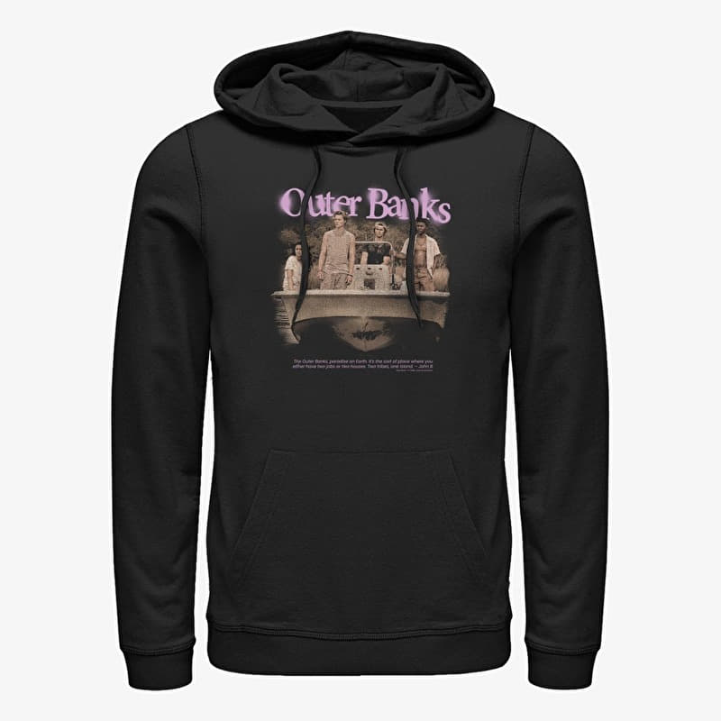Sweatshirt Merch Netflix Outer Banks - OBX Spraypaint Unisex Hoodie Black