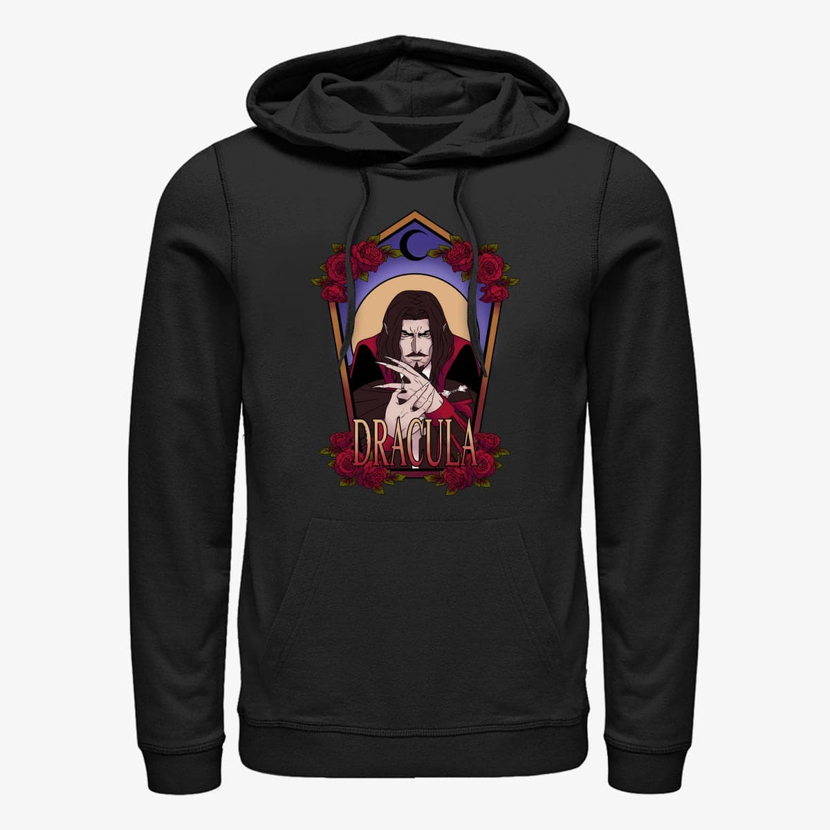 Hættetrøjer og sweatshirts Merch Netflix Castlevania - Dracula Art Nouveau Unisex Hoodie Black