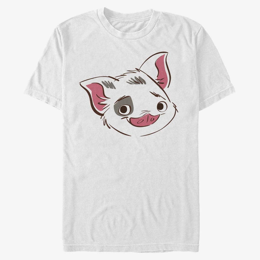 Trička Merch Pixar Moana - Big Face Pua Unisex T-Shirt White