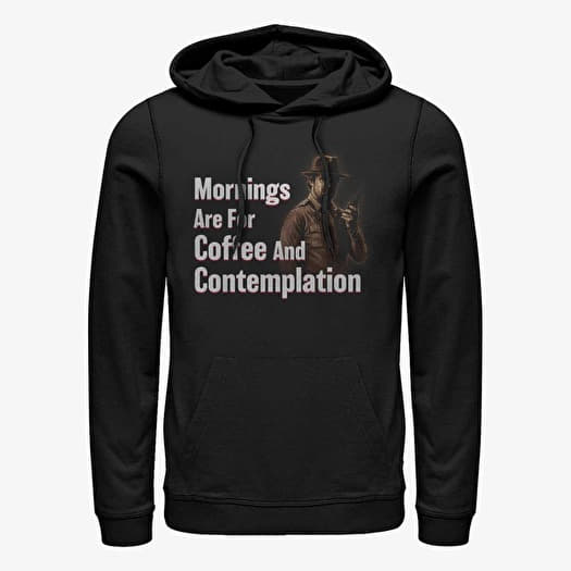 Sweatshirt Merch Netflix Stranger Things - Coffee and Contemplation Unisex Hoodie Black